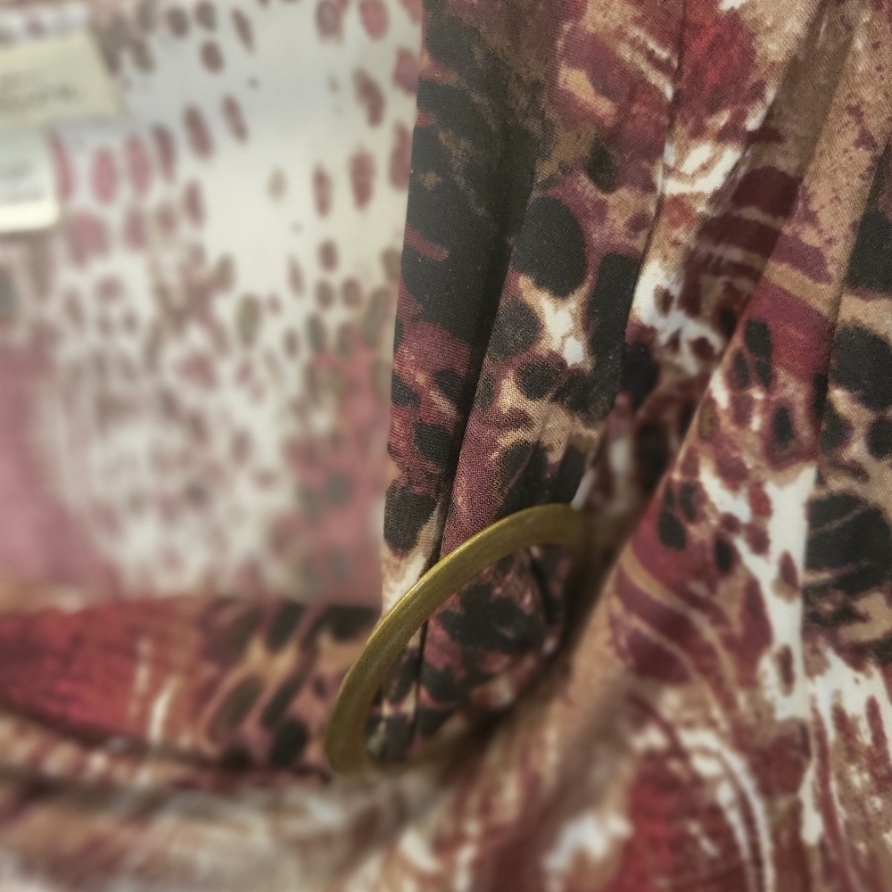 Tradition Cowl Neck Blouse With Buckle Decor At Neck Soft And Trendy S (6 _8 ) - Picture 5 of 6